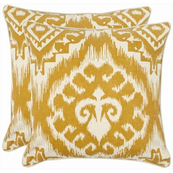 Safavieh Josh 18-Inch Saffron Decorative Pillows- 2PK PIL839A-1818-SET2